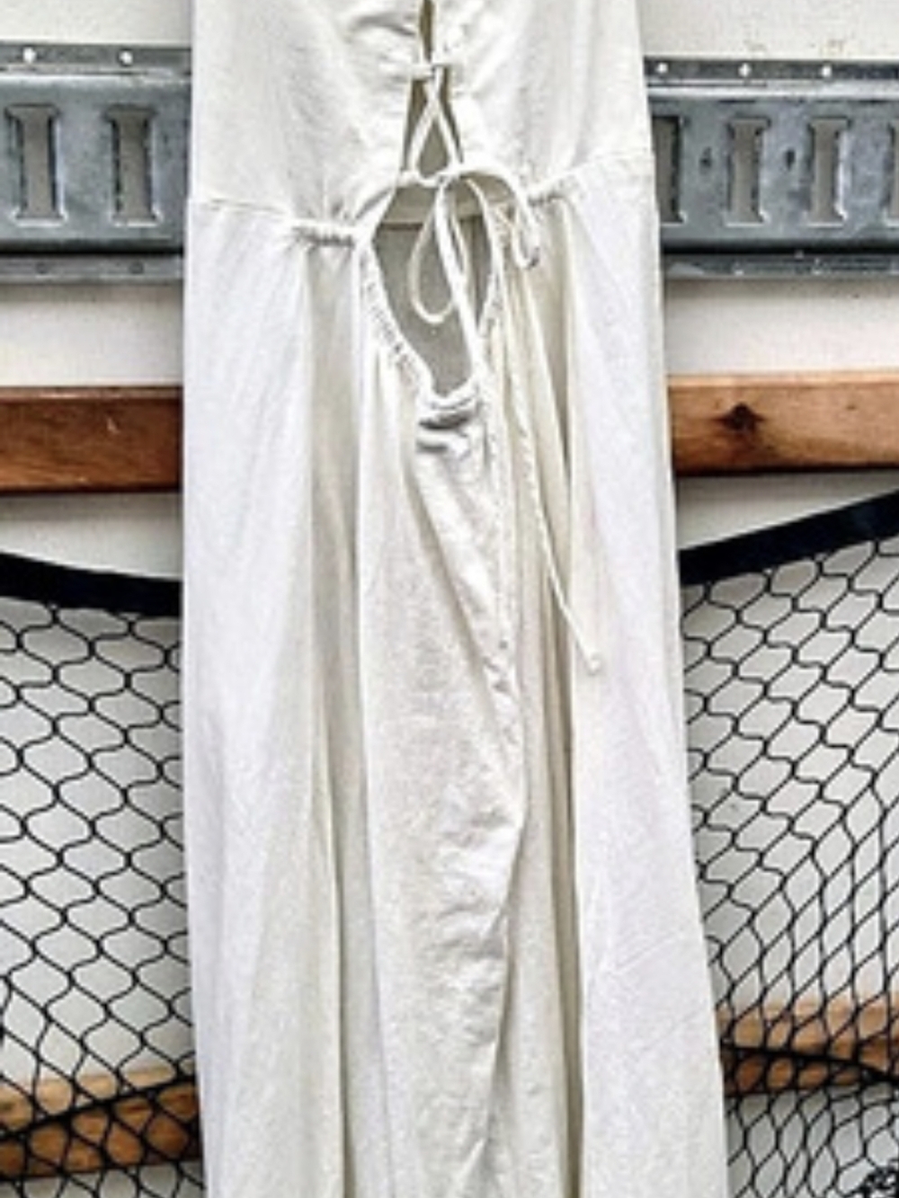 a new day Open-Back Maxi Dress White Lace-Up Maxi Dress Medium